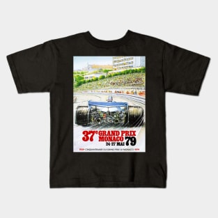 Grand Prix Monaco Vintage Poster 1979 Kids T-Shirt